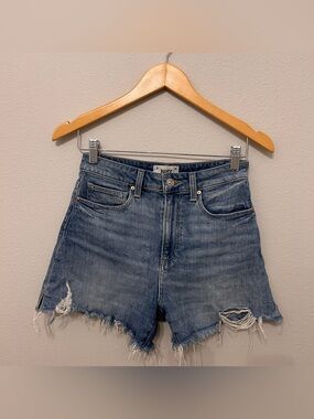 PAIGE Dani High-Rise Distressed Denim Shorts